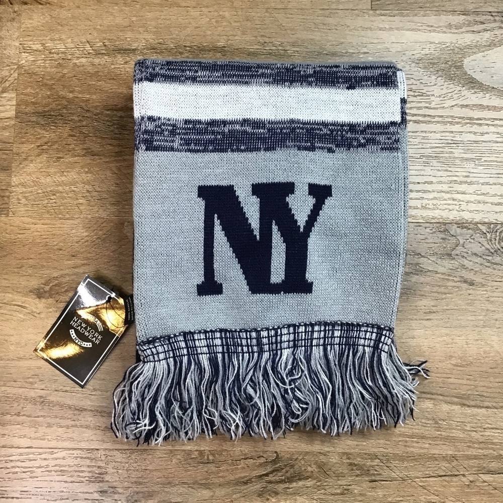 New YORK Jets Scarf Fringe Unisex Soft Warm Athletic Team Blue White Gray OS